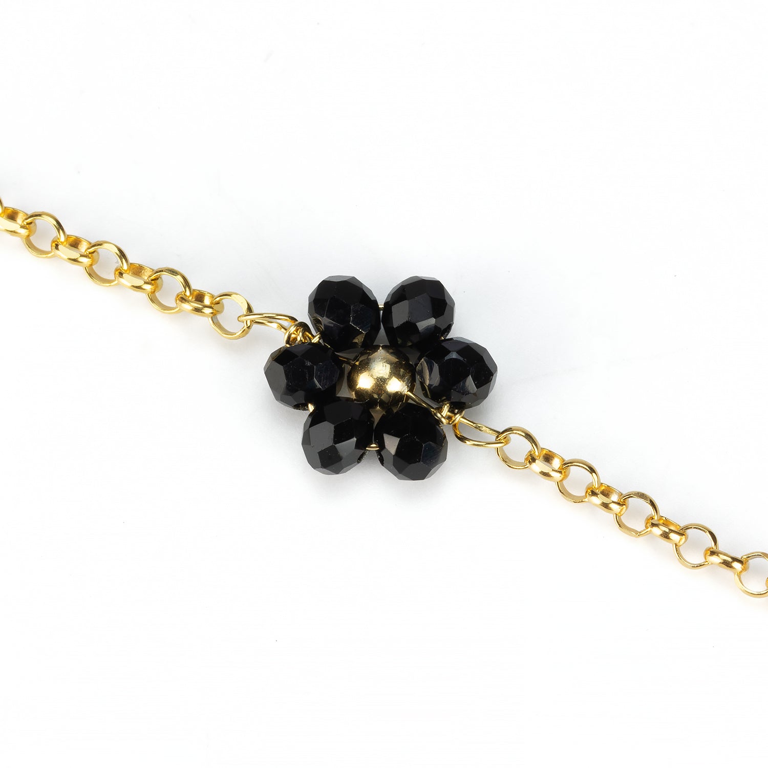 Cavigliera Black Flowers