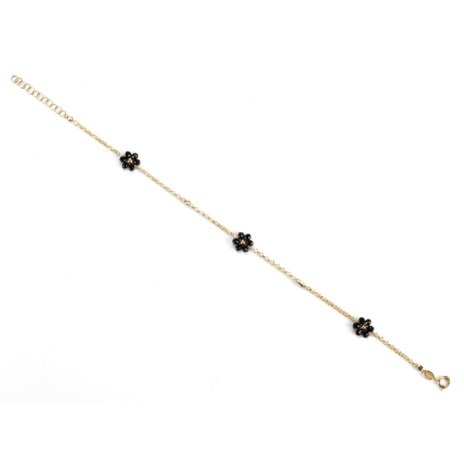 Cavigliera Black Flowers
