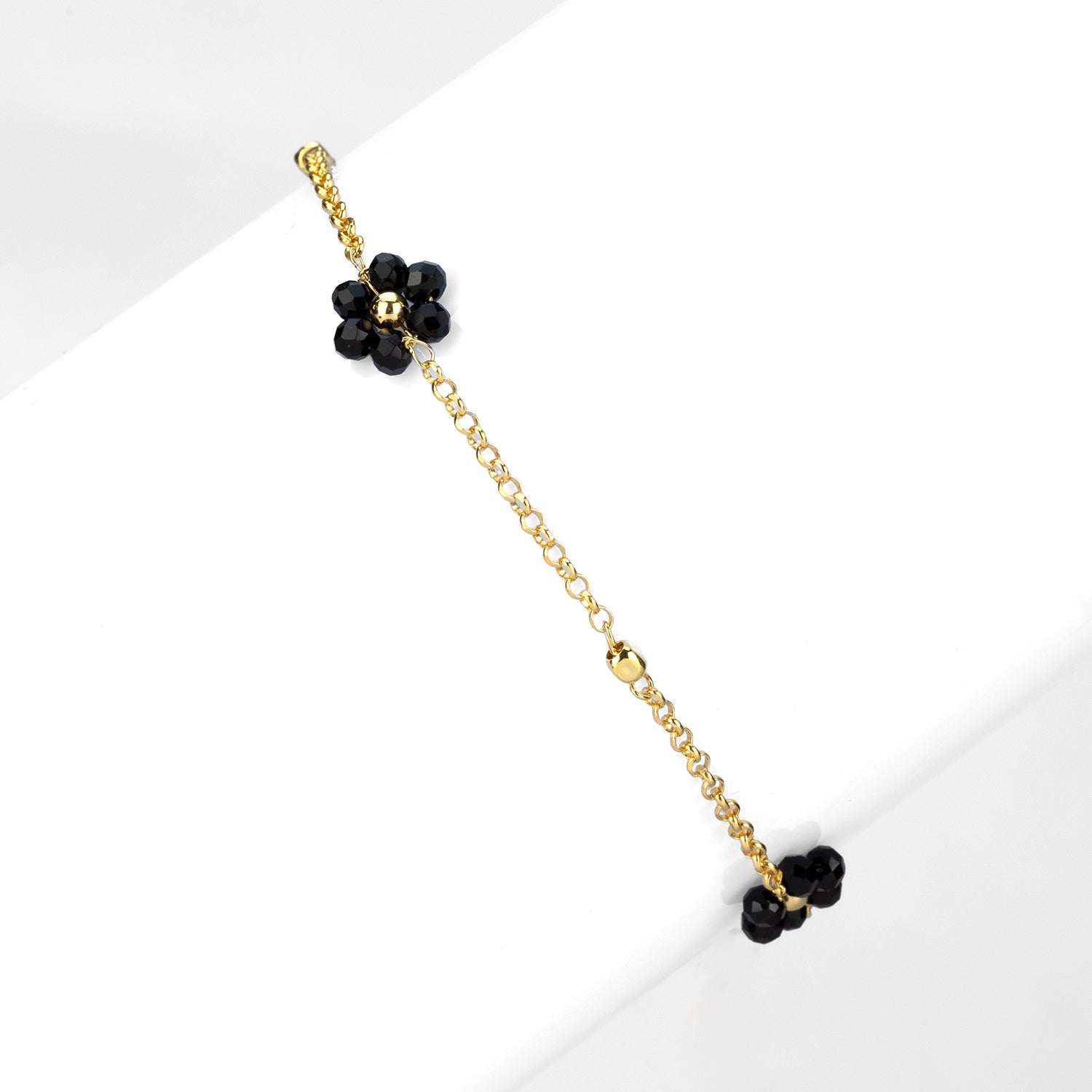 Cavigliera Black Flowers